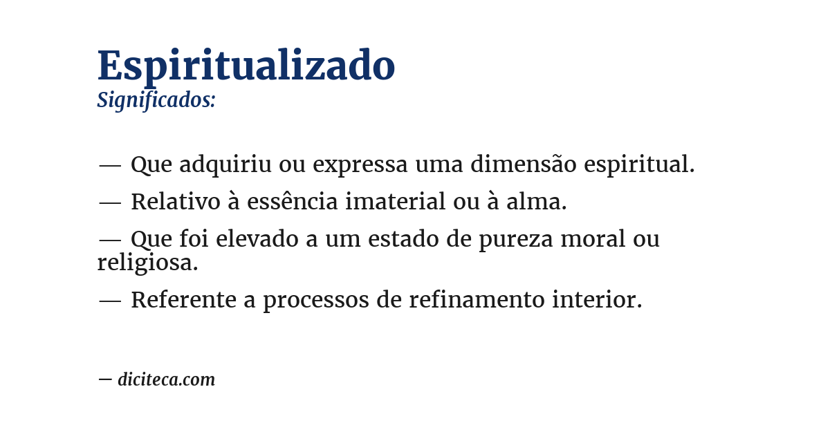 Significado de espiritualizado