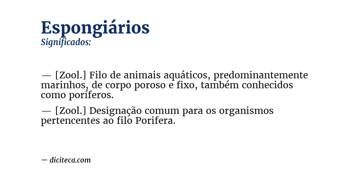 Significado de espongiários