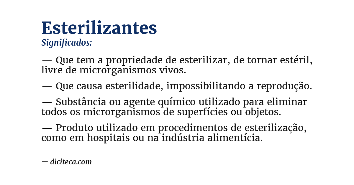 Significado de esterilizantes
