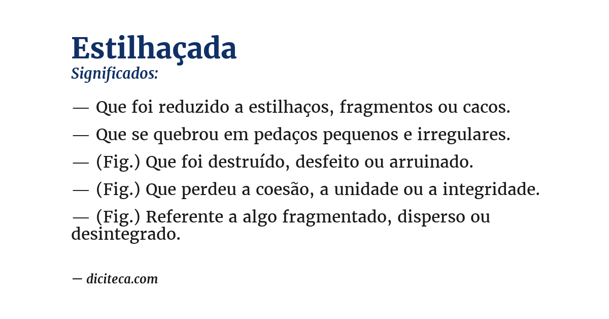 Significado de estilhaçada