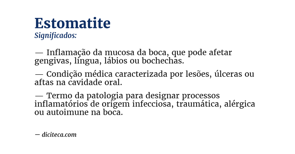 Significado de estomatite