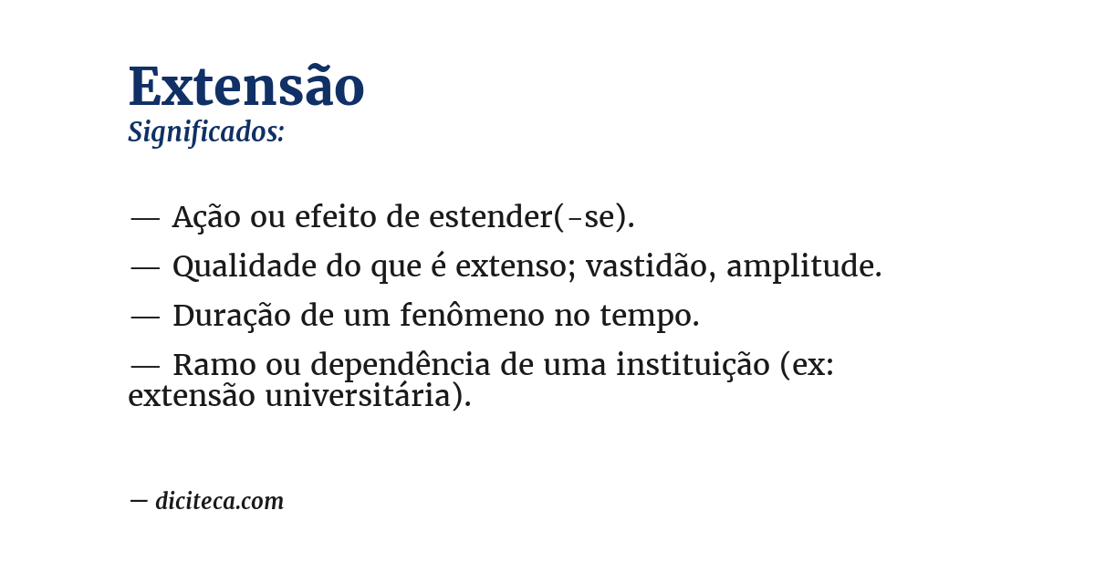 Significado de extensão