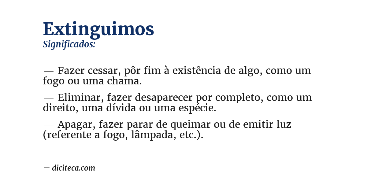 Significado de extinguimos