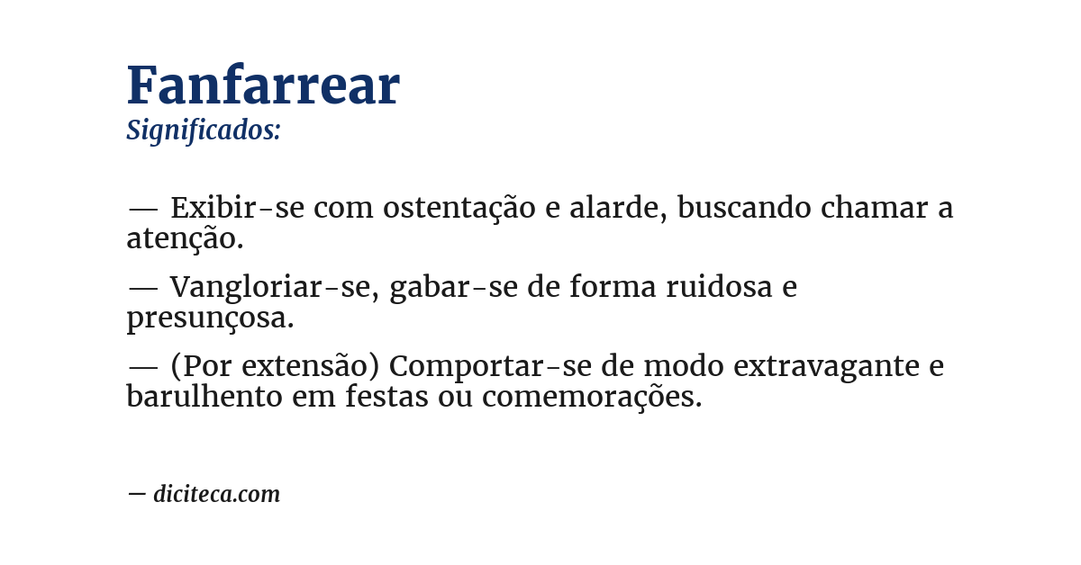 Significado de fanfarrear