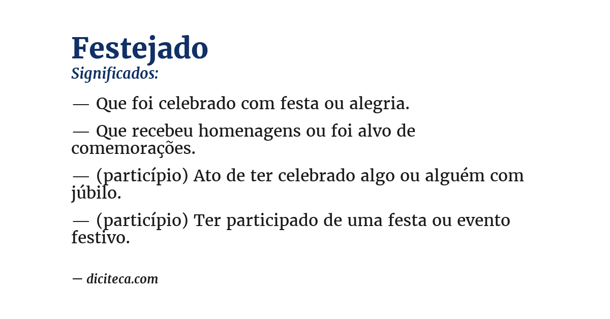 Significado de festejado