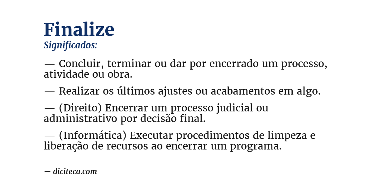 Significado de finalize