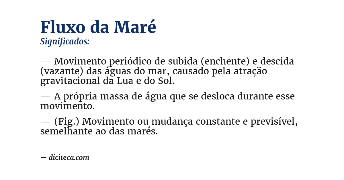 Significado de fluxo da maré