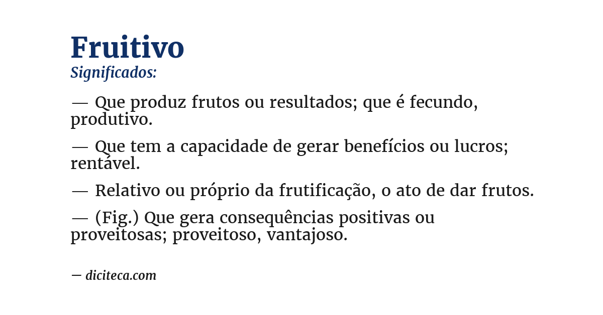 Significado de fruitivo