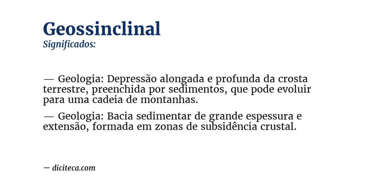 Significado de geossinclinal
