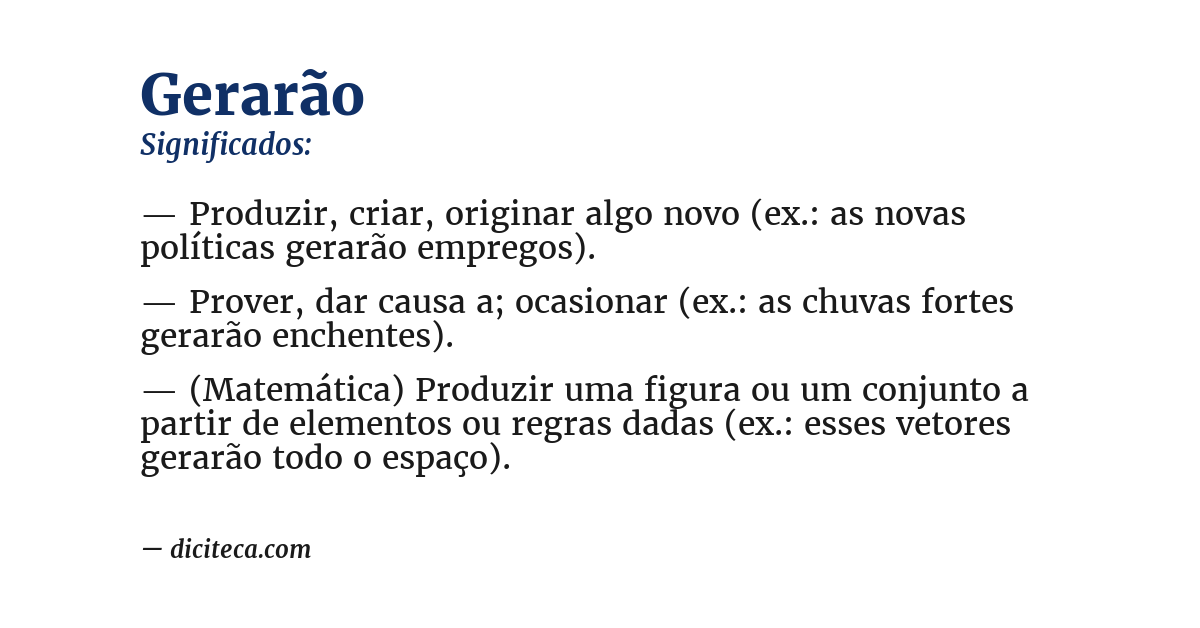 Significado de gerarão
