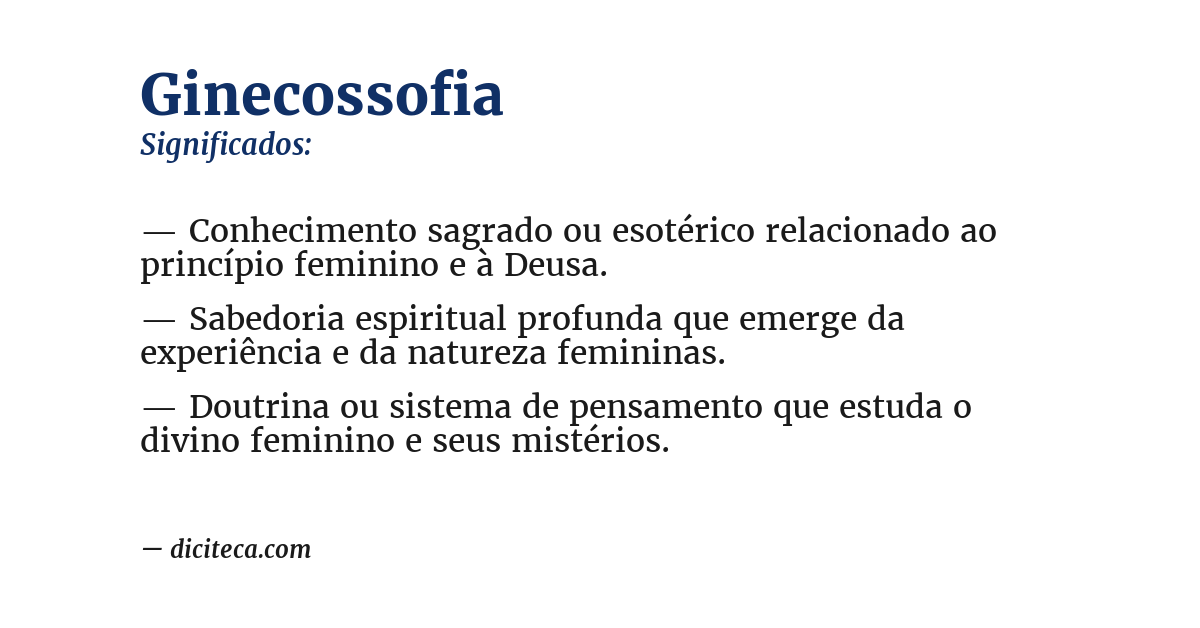 Significado de ginecossofia