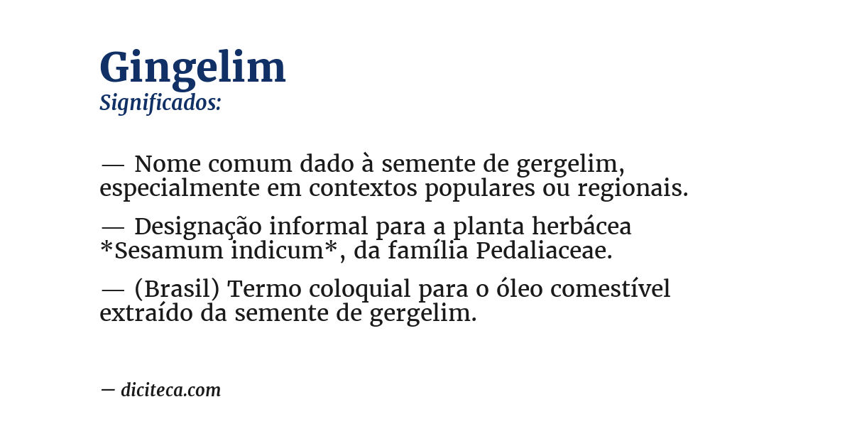Significado de gingelim