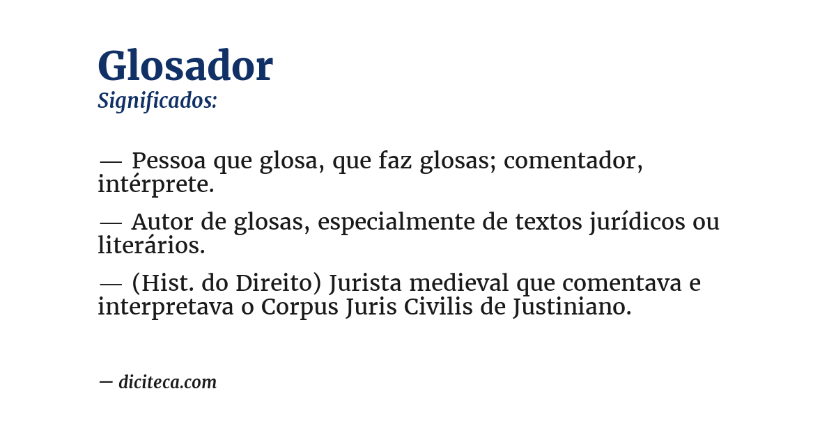 Significado de glosador