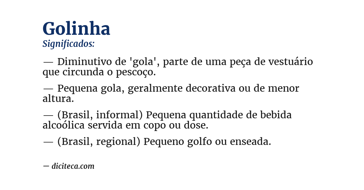 Significado de golinha