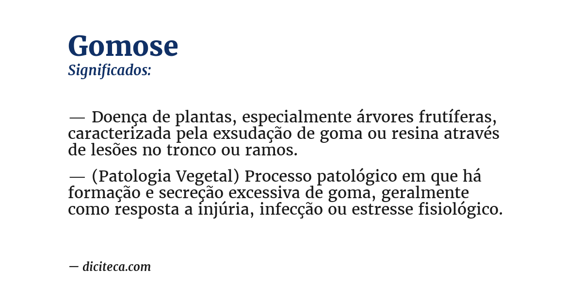 Significado de gomose