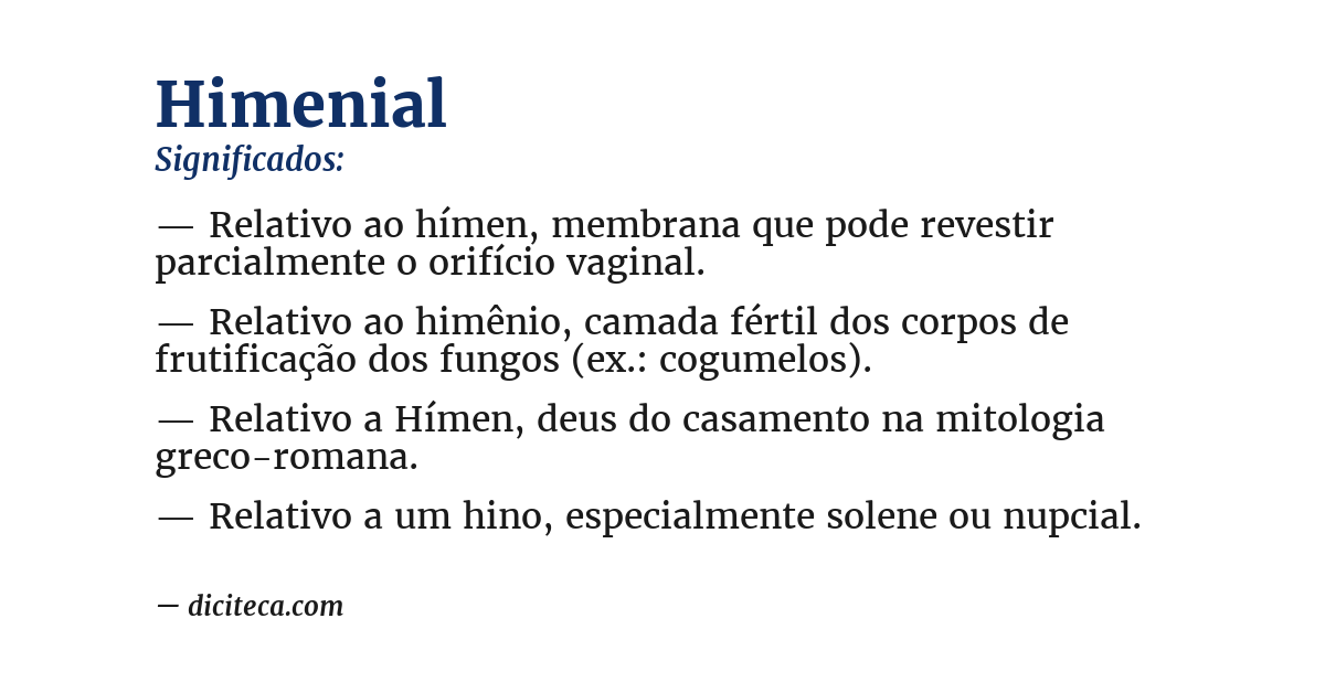 Significado de himenial