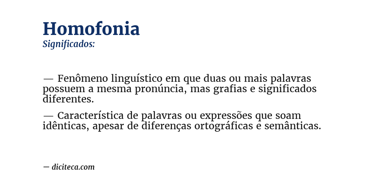 Significado de homofonia