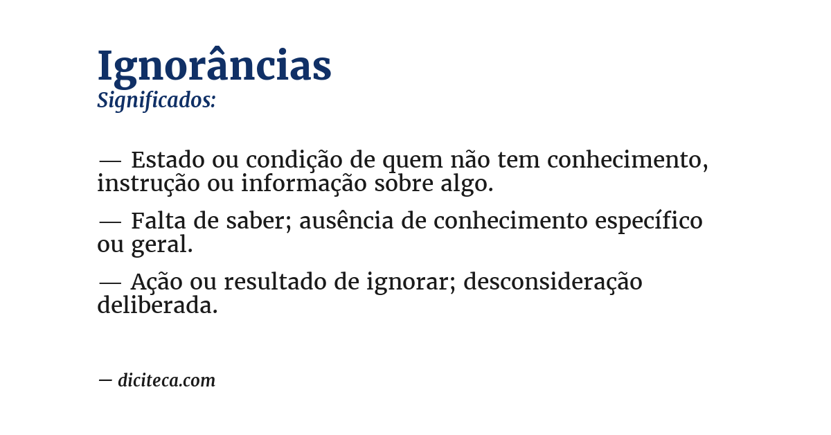 Significado de ignorâncias