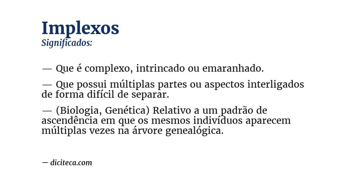 Significado de implexos