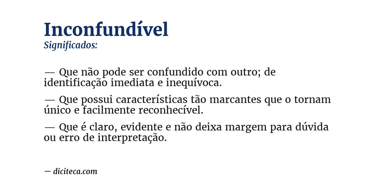 Significado de inconfundível