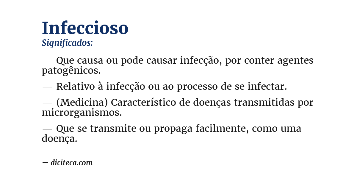 Significado de infeccioso