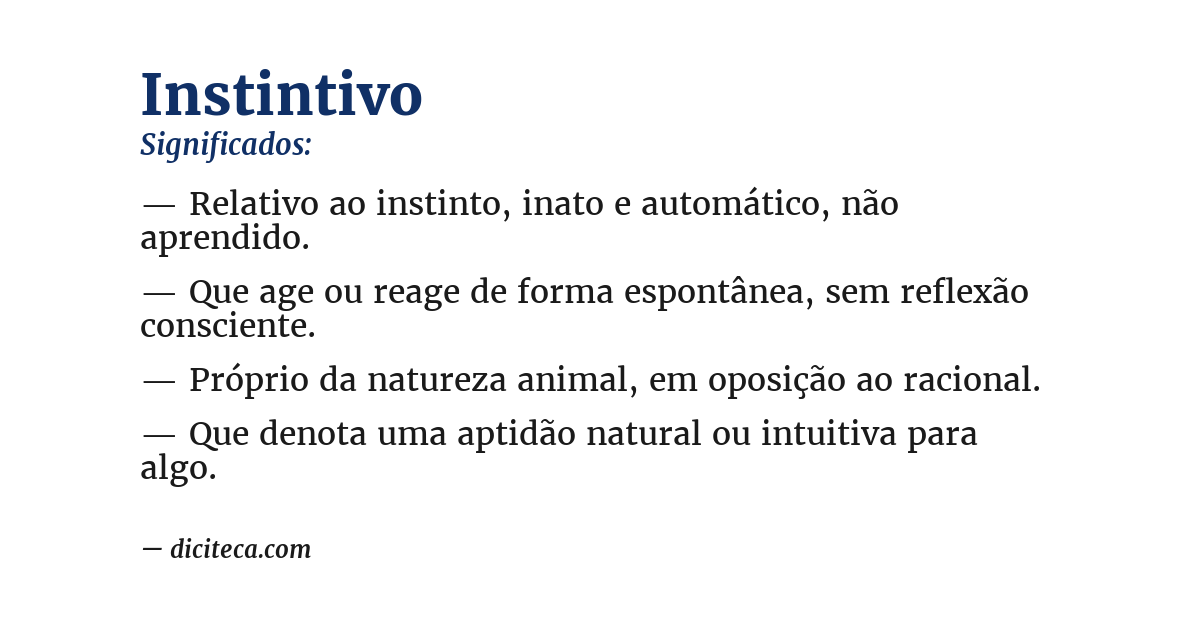 Significado de instintivo