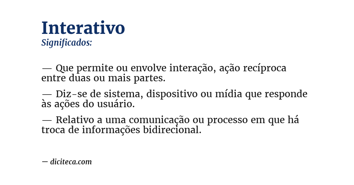 Significado de interativo