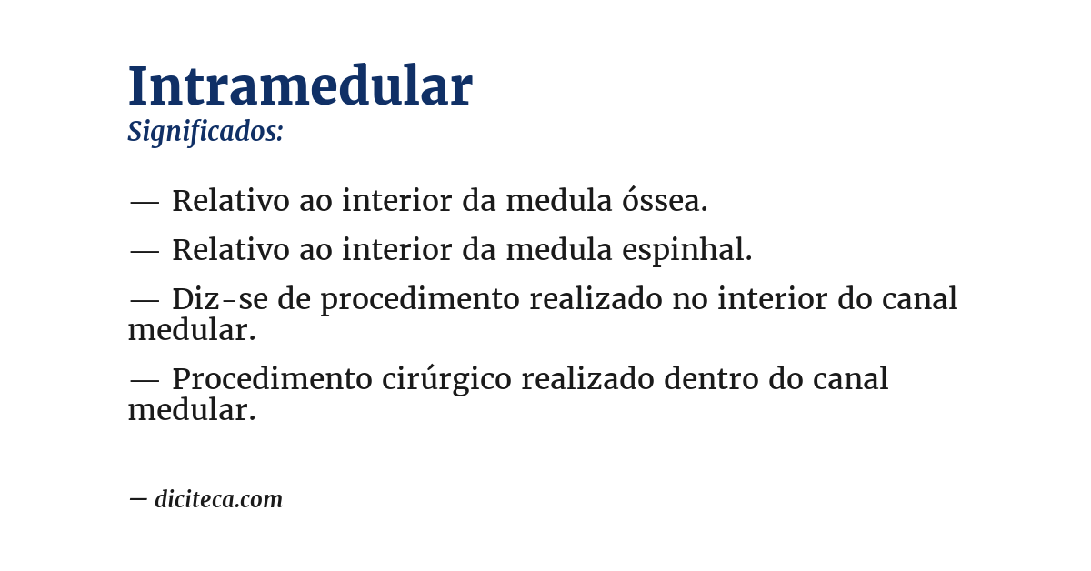 Significado de intramedular