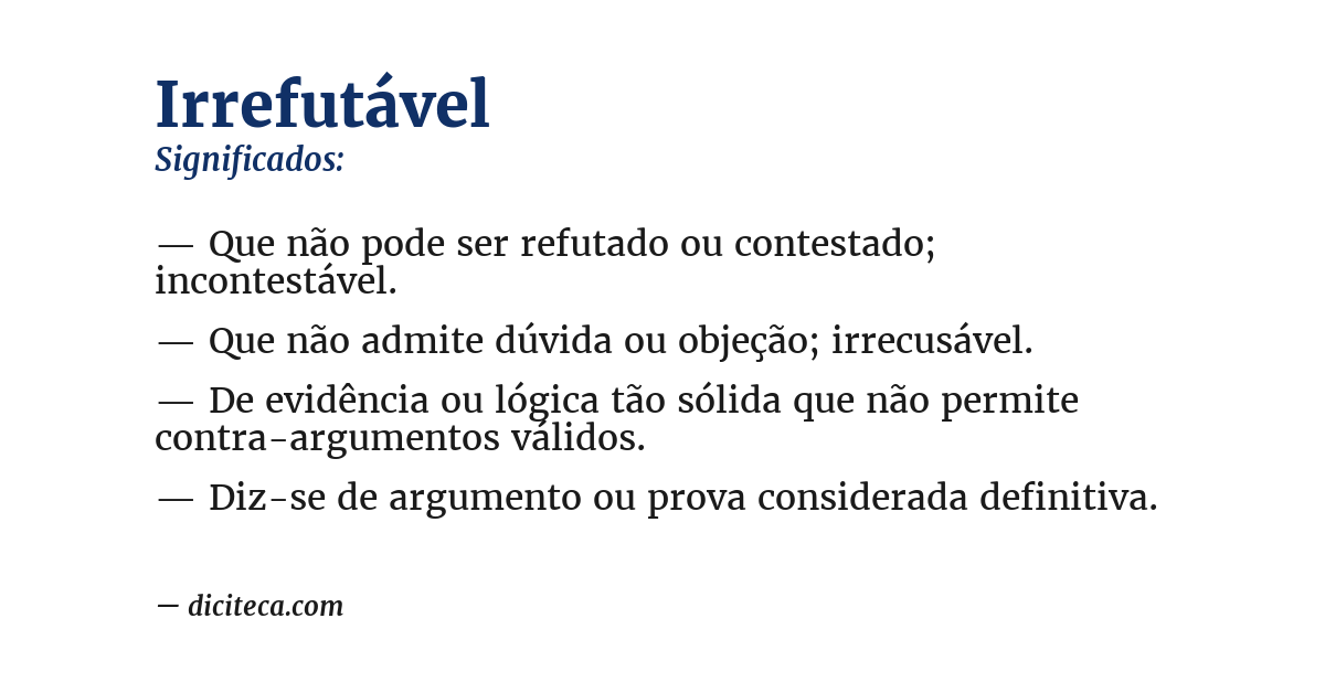 Significado de irrefutável