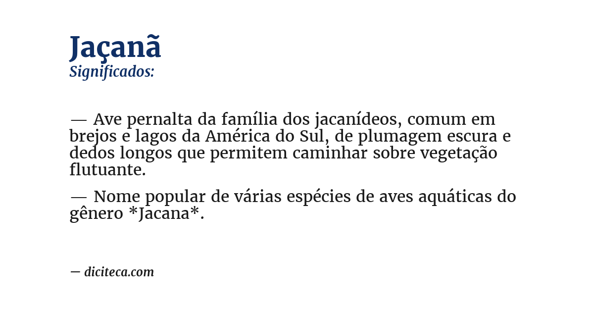 Significado de jaçanã