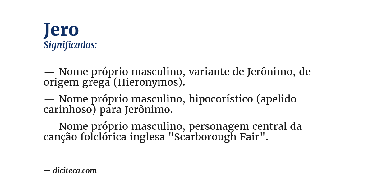 Significado de jero