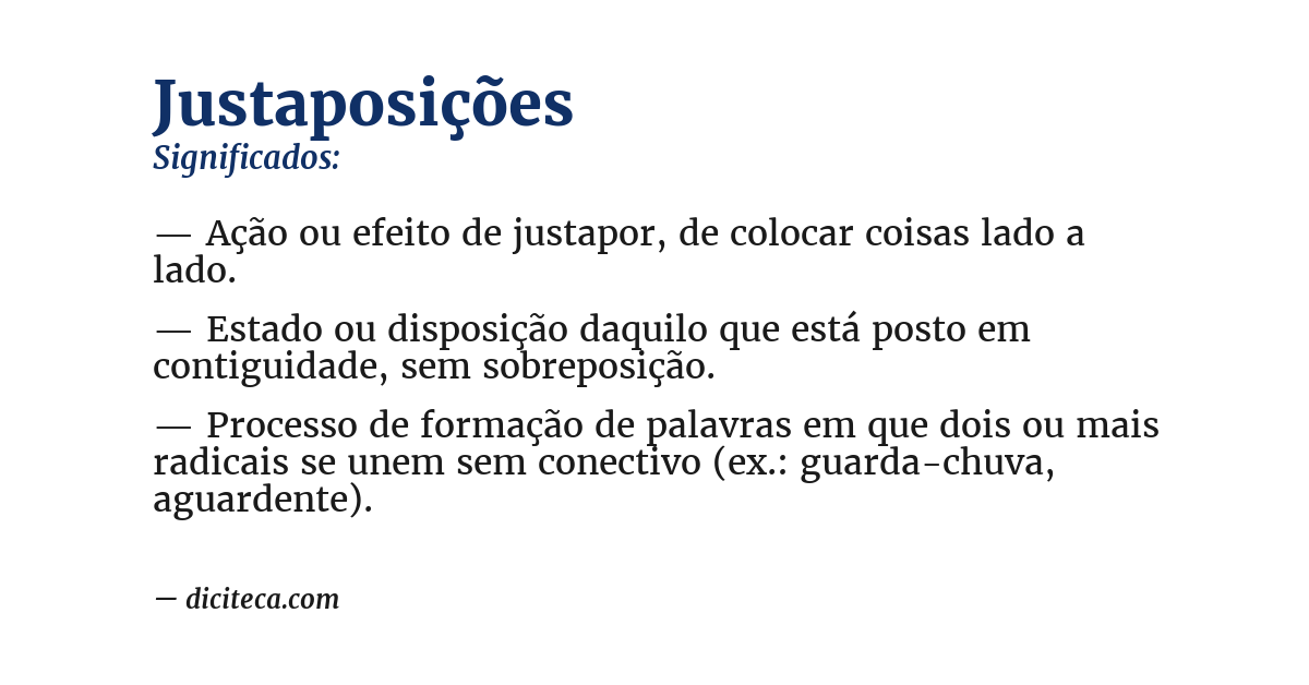 Significado de justaposições