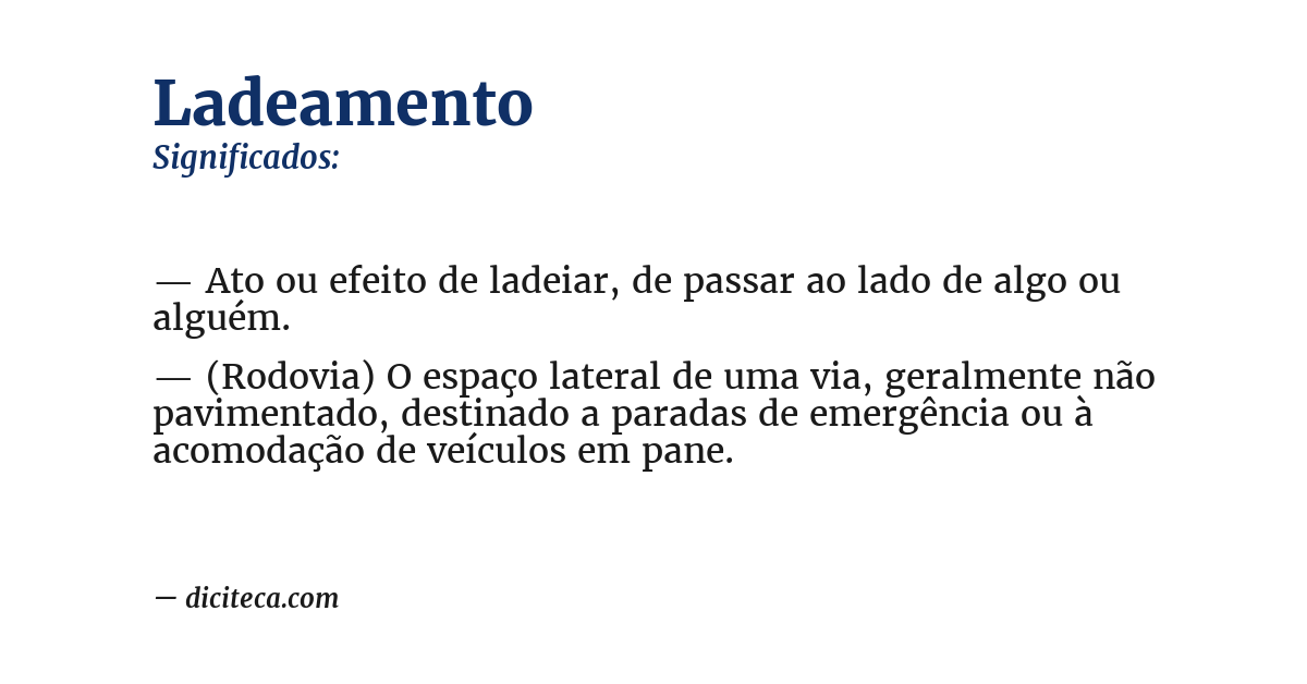 Significado de ladeamento