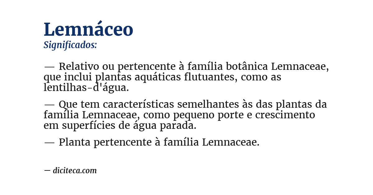 Significado de lemnáceo