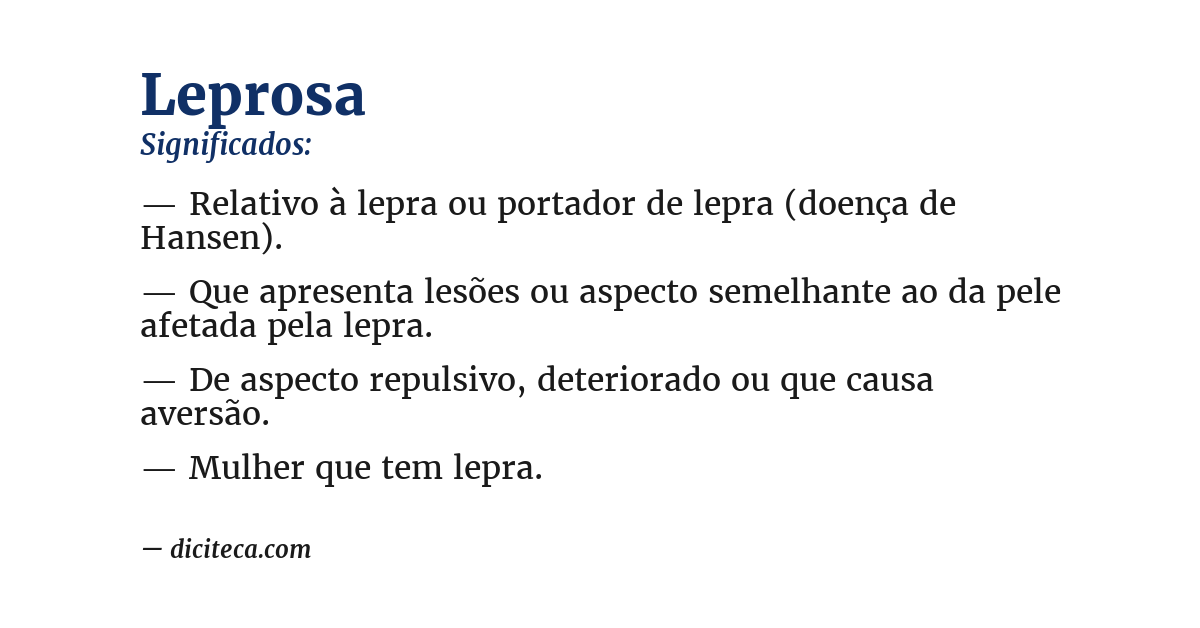 Significado de leprosa