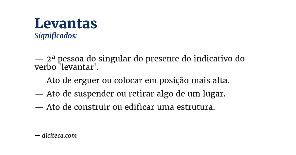 Significado de levantas