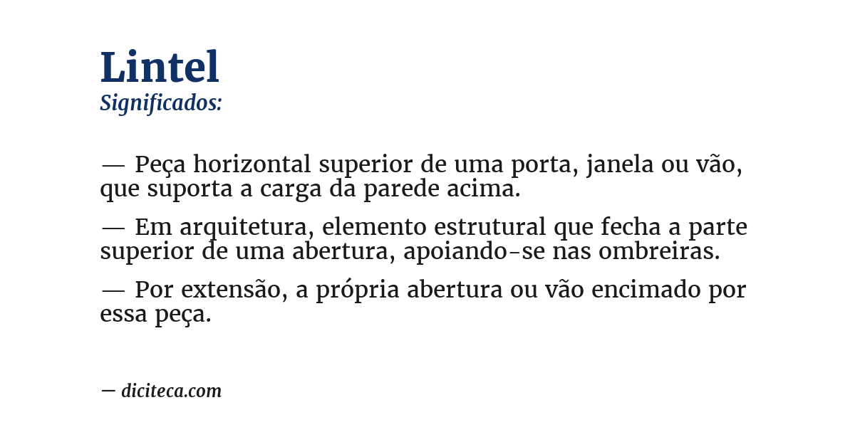 Significado de lintel