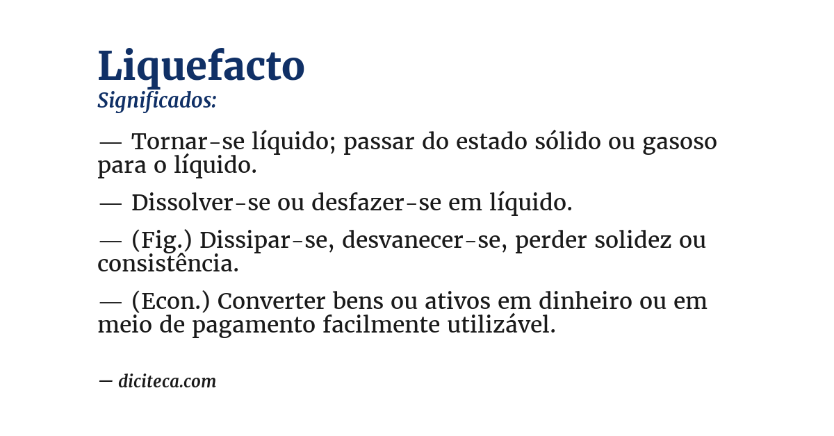 Significado de liquefacto