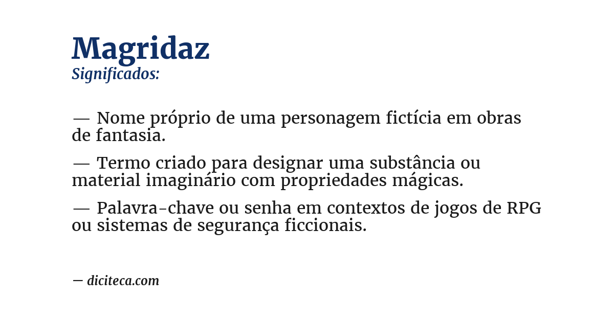 Significado de magridaz