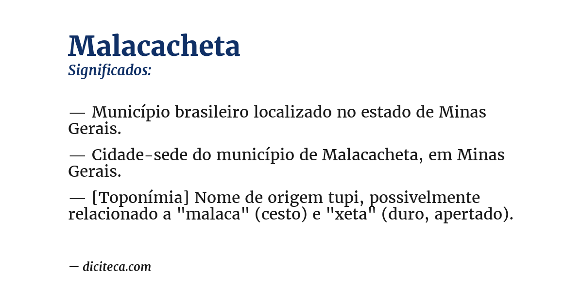 Significado de malacacheta