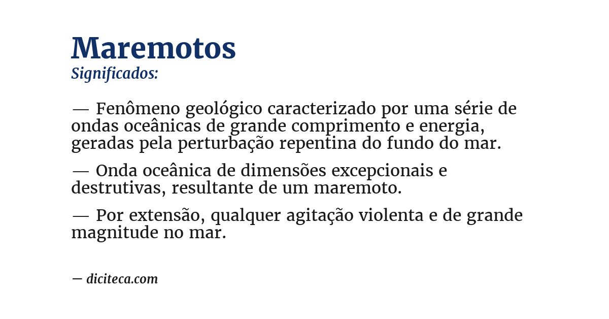 Significado de maremotos