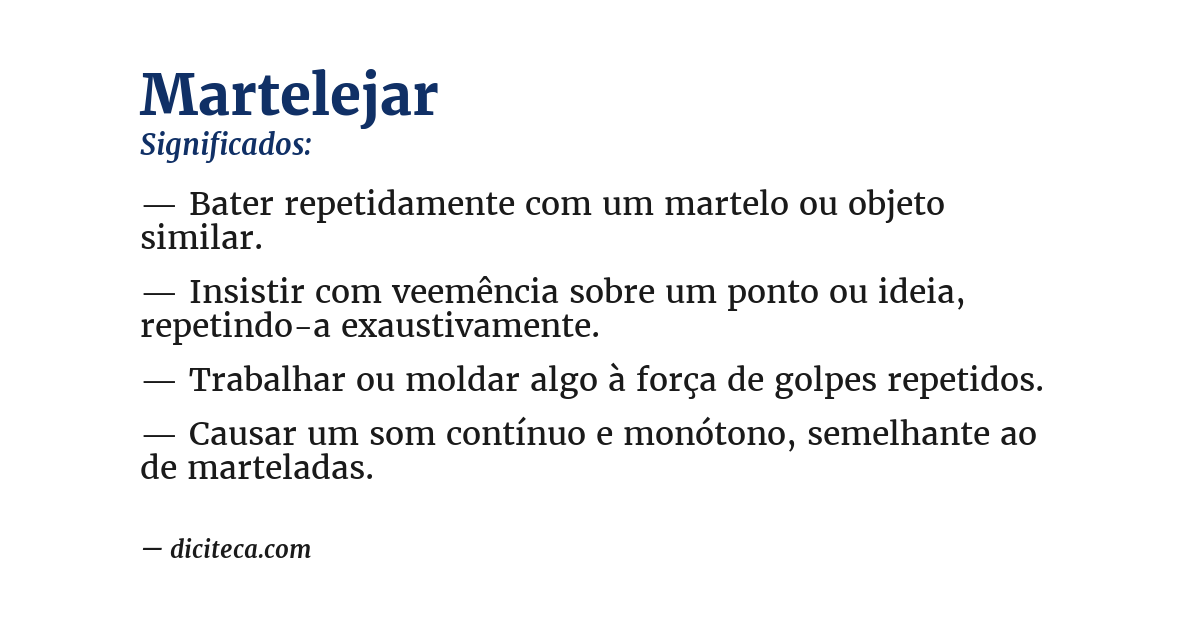 Significado de martelejar