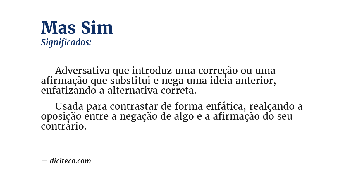 Significado de mas sim