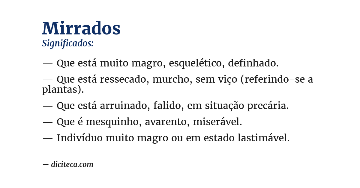 Significado de mirrados