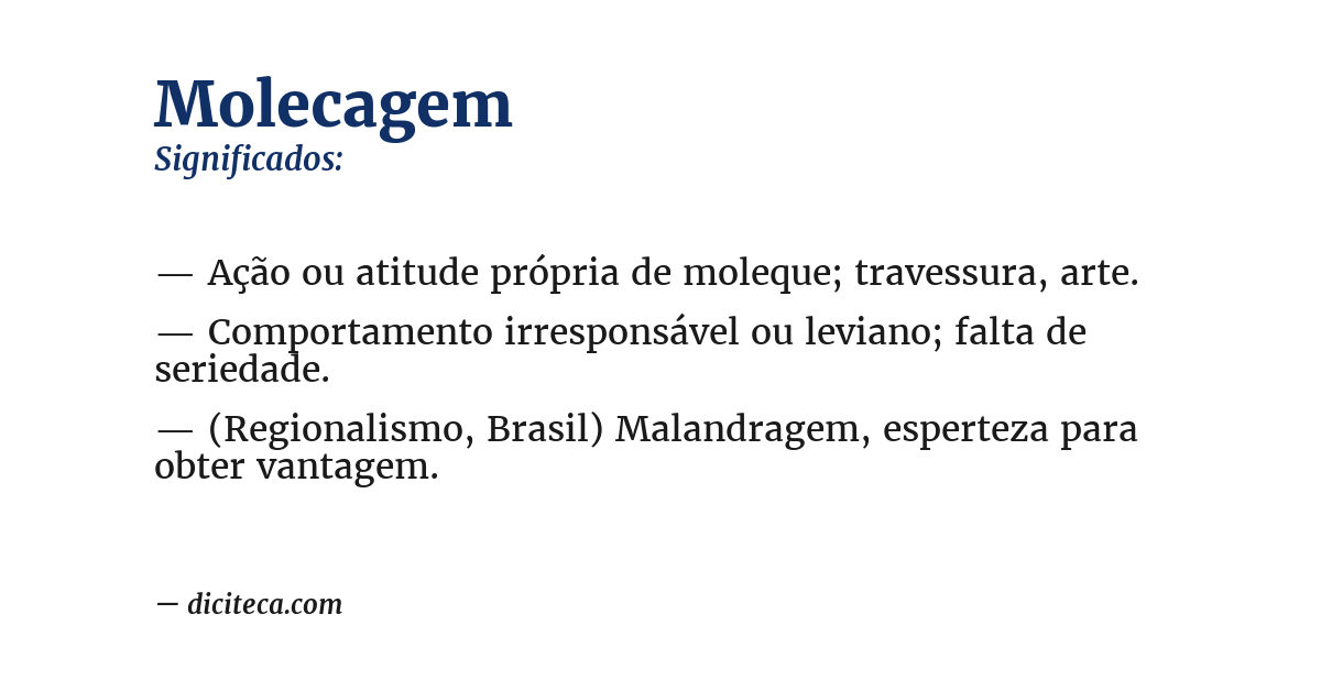Significado de molecagem