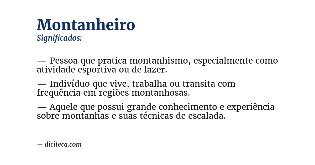 Significado de montanheiro