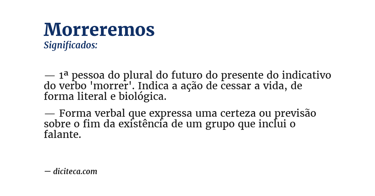 Significado de morreremos