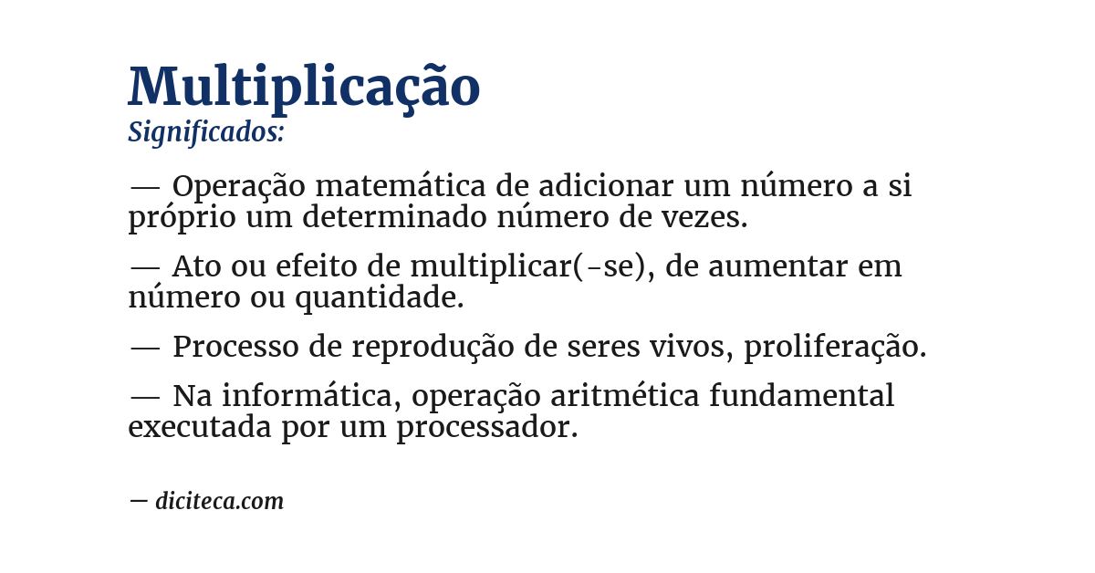Significado de multiplicação