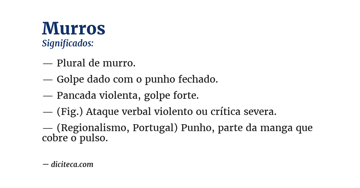 Significado de murros