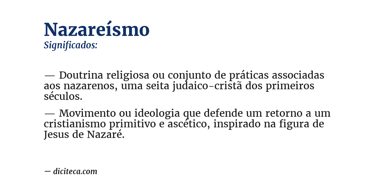 Significado de nazareísmo